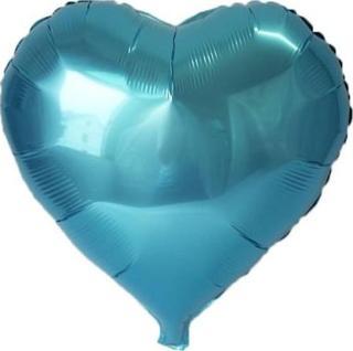 Açık Mavi Kalp Folyo Balon 45 Cm.