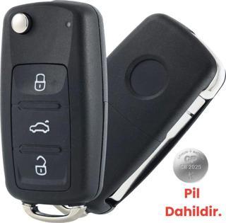Volkswagen VW Golf Anahtar Kutusu Anahtar Kılıfı Polo Passat Skoda Seat ile Uyumlu 2025 Pil Dahil