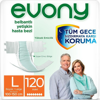Evony Belbantlı Yetişkin Hasta Bezi Large 30 lu x 4 Adet