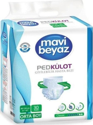 Mavi Beyaz Külot Hasta Bezi Medium 30 Lu