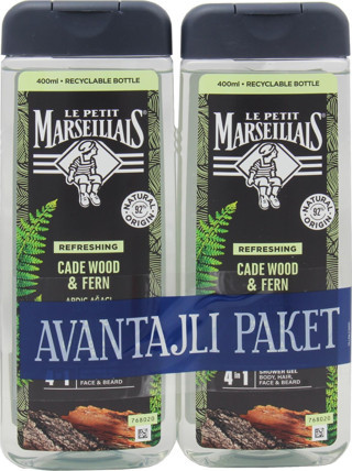 Le Petit Marseillais For Men Ardıç Ağacı Ve Fujer Duş Jeli 2 x 400 ml
