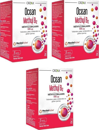 Ocean Methyl B12 1000Mcg 5Ml Sprey 3 Adet