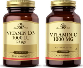 Solgar Vitamin D3 1000 Iu 100 Tablet + Vitamin C 1000 Mg 90 Tablet