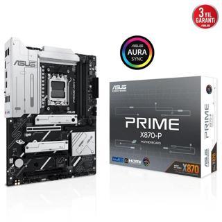 Asus Prıme X870-p, 4xddr5, 4xm.2, Hdmı, Dp, Type-c, Amd Ryzen 9000-8000 Ve 7000 Serisi, Am5 Soket An
