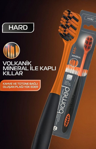 Biomed Mineral Hard Diş Fırçası Sert Kıllar Çay Kahve Sigara Içenler Için Plak Temizleyici Etki
