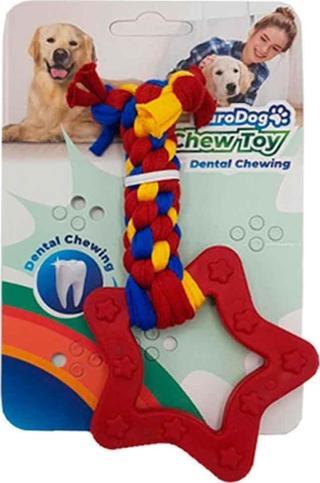 Euro Dog Plus Yıldız Şekilli Köpek Diş Kaşıma İpi Kırmızı 14,5 Cm