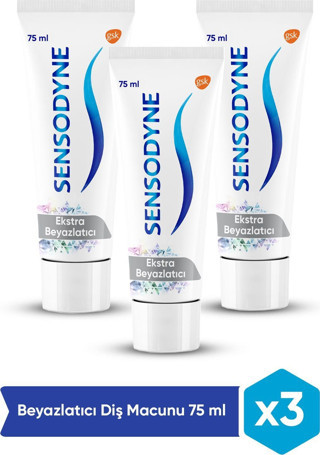 Sensodyne Ekstra Beyazlatıcı Diş Macunu 75Ml X 3 Adet
