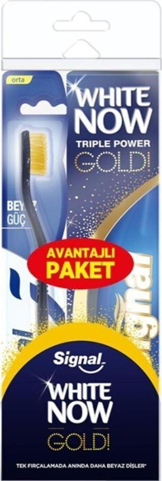 Signal White Now Gold Diş Macunu 75 Ml + Orta Fırça Set
