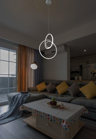 Ring Ledli Avize Beyaz