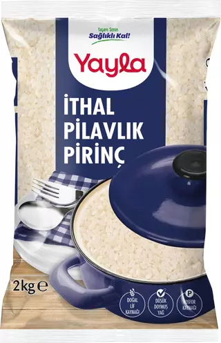 Yayla İthal Pilavlık Pirinç 2 kg (Kısa Tane)