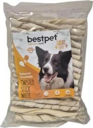BestPet Burgu Beyaz Kemik Çubuk Köpek Ödülü 350gr