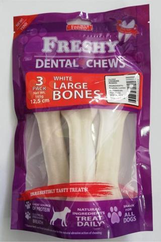 Freshy Beyaz Press Deri Köpek Çiğneme Kemiği. 55gr 3 Lü . 165gr