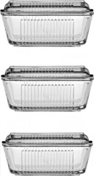 Paşabahçe frigo kapaklı kahvaltılık - tereyağlık peynirlik 3 lü set