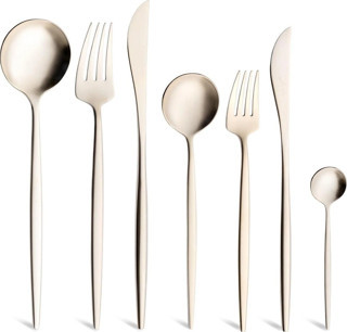 Jumbo 9000 Şampanya 84 Parça 12 Kişilik Çatal Kaşık Bıçak Takımı