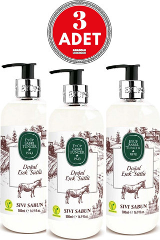 Eyüp Sabri Tuncer Doğal Eşek Sütlü Sıvı Sabun 500 ml x 3 Adet