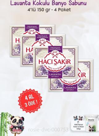 4 AL 3 ÖDE Hacı Şakir Lavanta Kokulu Banyo Sabunu 4 x 150 gr ve ROSIE