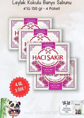 4 AL 3 ÖDE Hacı Şakir Leylak Kokulu Banyo Sabunu 4 x 150 gr ve ROSIE