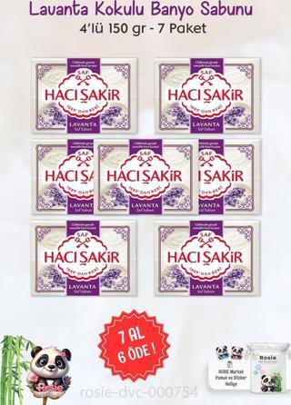 7 AL 6 ÖDE Hacı Şakir Lavanta Kokulu Banyo Sabunu 4 x 150 gr ve ROSIE