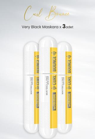 Maybelline New York Maskara Curl Bounce Very Black x 3 Adet
