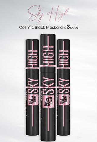 Maybelline New York Maskara Sky High Cosmic Black x 3 Adet
