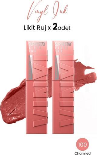 Maybelline New York Super Stay Vinyl Ink Likit Ruj 100 Charmed x 2 adet