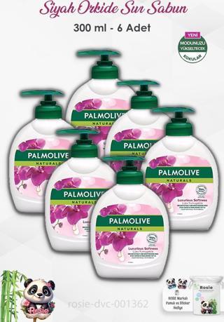 6'lı Set Palmolive Naturals Siyah Orkide Lüks Yumuşaklık Sıvı Sabun 300 ml ve ROSIE 