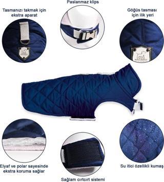 Kuccu Kuccu Soft Kapitone Köpek Montu Lacivert XLarge