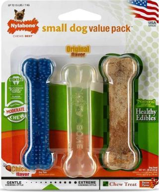 Nylabone Tavuk ve Domuz Aromalı Köpek Çiğneme Kemiği XSmall