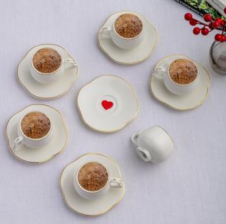 Emsan Kalpten Kalbe 6 Kişilik Kahve Fincan Takımı 90 Ml