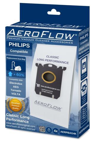 Aeroflow Philips Uyumlu Classic Long Performance Toz Torbası 4'Lü 5415674