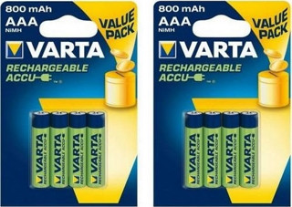 Varta Şarjlı Kalem Pil 8 Adet AAA 800 mAH