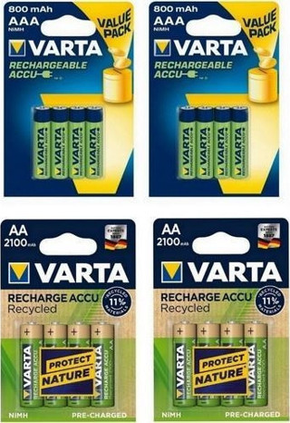 Varta 8 x 2100 mAh AA + 8 x 800 mAh AAA Şarjlı Pil