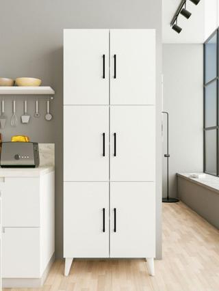 Montenero Çok Amaçlı Dolap Parlak Beyaz Kiler Mutfak Banyo Balkon Kapaklı Raflı Dolap