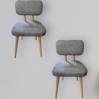 Bambeds Mobilya Bohem İskandinav 2Li Ahşap Sandalye Gri Mutfak Salon Yemek Odası Sandalyesi