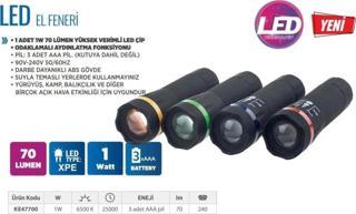 Klaus Ke 47700 Led El Feneri 1W 70 Lumen 3A Pil 