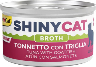 GimCat Shinycat Broth (Sos İçinde) Barbun Balıklı Ton Balıklı Kedi Konservesi 70Gr