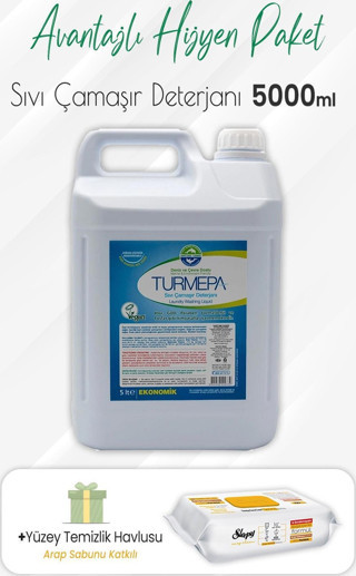 Turmepa Sıvı Çamaşır Deterjanı ve Arap Sabunlu Yüzey Temizlik 100' lü