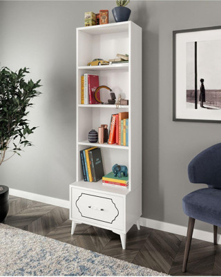 Kznmob Home Hayal Modern Çekmeceli Mdf Kitaplık Beyaz - Tamamı 1. Kalite Mdf