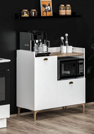 Fly Mobilya Elin Çok Amaçlı Kapaklı Kahve Köşesi, Fırın Dolabı, Kiler Dolabı, Mutfak Erzak Dolabı