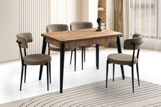 Kelebek Milano Mdf Açılır Masa 4 Adet Gözde Sandalye Takım