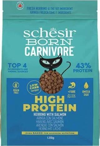 Schesir Born Carnivore Somonlu ve Ringa Balıklı Yetişkin Kedi Maması 1,25kg