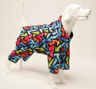 A40 Graffıtı İçi Polar Su Geçirmez Köpek Yağmurluğu 4XLarge