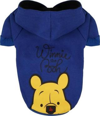 A40 PET Wınnıe The Pooh Koyu Mavi Kapüşonlu Köpek Sweatshirt XLarge