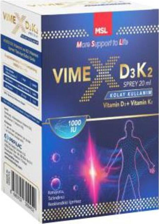 Msl Vimex D3K2 Vitamin D3K2 Sprey 20 Ml