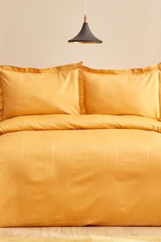 Karaca Home Uniq %100 Pamuk Çift Kişilik Saten Nevresim Takımı Hardal