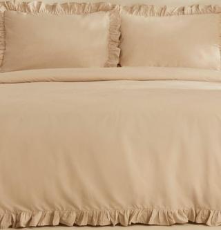 Karaca Home Pure Ruffle %100 Pamuk Çift Kişilik Nevresim Takımı Ekru