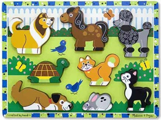 Melissa and Doug Ahşap Tombul Yapboz - Evcil Hayvanlar