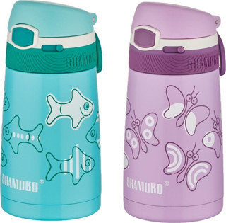 Shamobo 2Lİ SET Pipetli Çelik Termos 350ml -6 Saat Isı Yalıtımı-