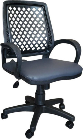 Arenzo Ev ve Ofis Çalışma Sandalyesi Bilgisayar ve Sekreter Koltuğu Petek Model Siyah Deri