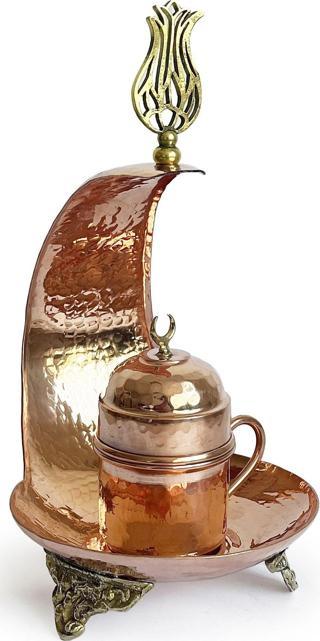 Shark Anatolia Hilal Bakır Kahve Sunum Seti